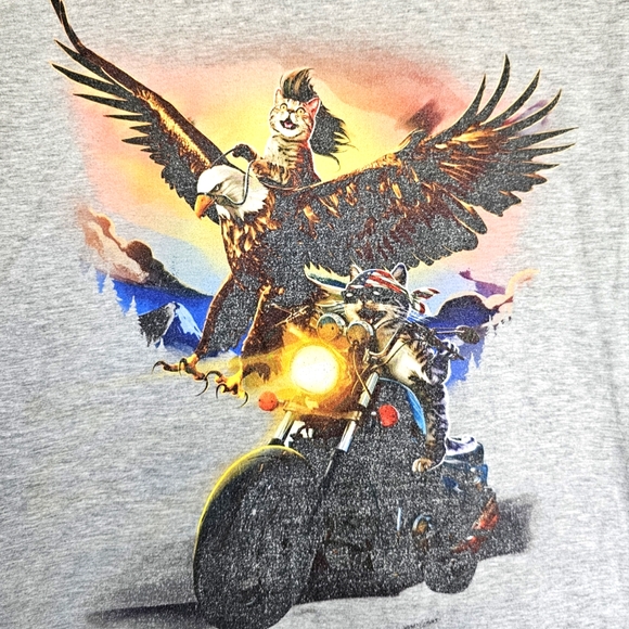 Men's Ride Free Cat Graphic Tee M - Picture 2 of 4
